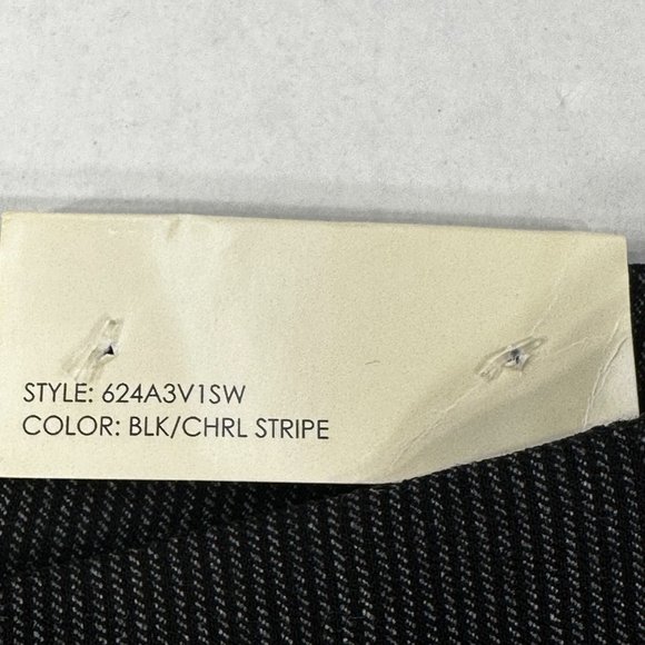 Studio Works Women's Size 16 Petite Briggs Pant Slimming Striped Black Charcoal - Picture 15 of 16